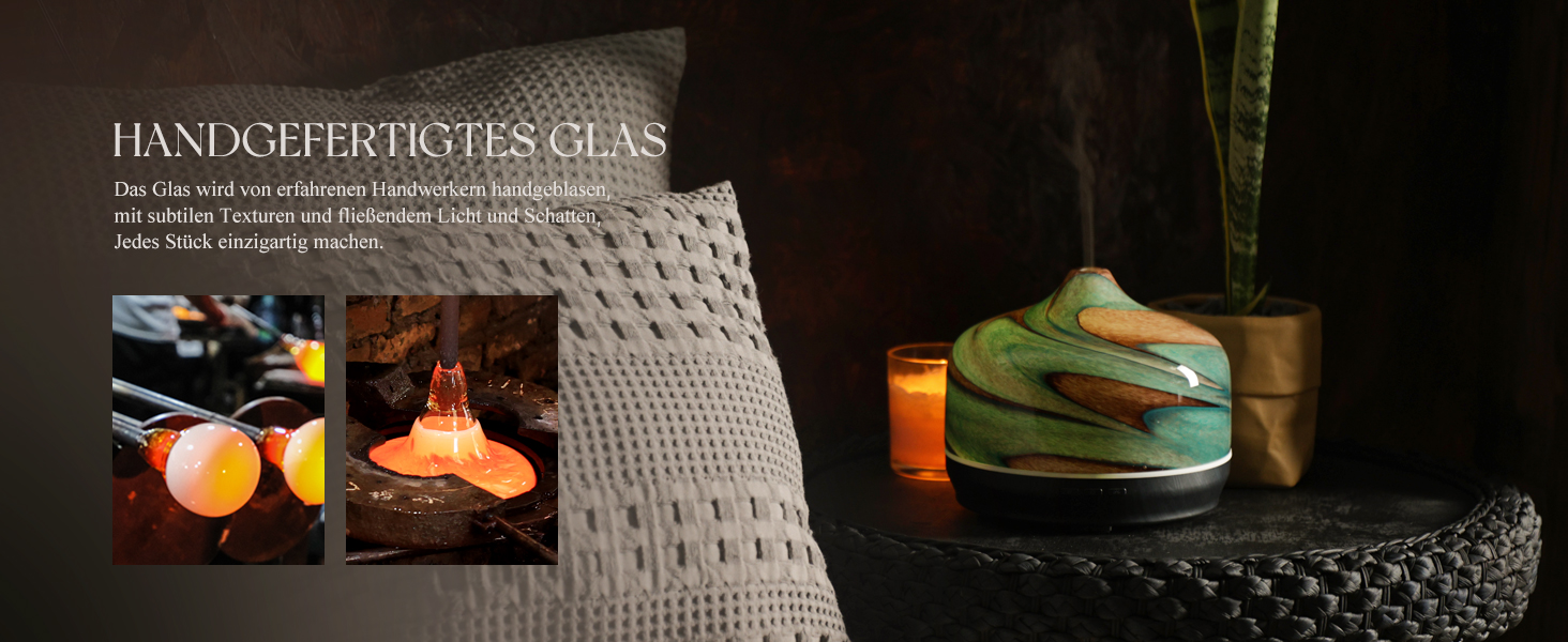 Дифузор ароматної олії Porseme 500 мл, скляний, ультразвуковий, з LED-підсвіткою 7 кольорів, для ефірних олій, тихий, для дому (Rosegold)