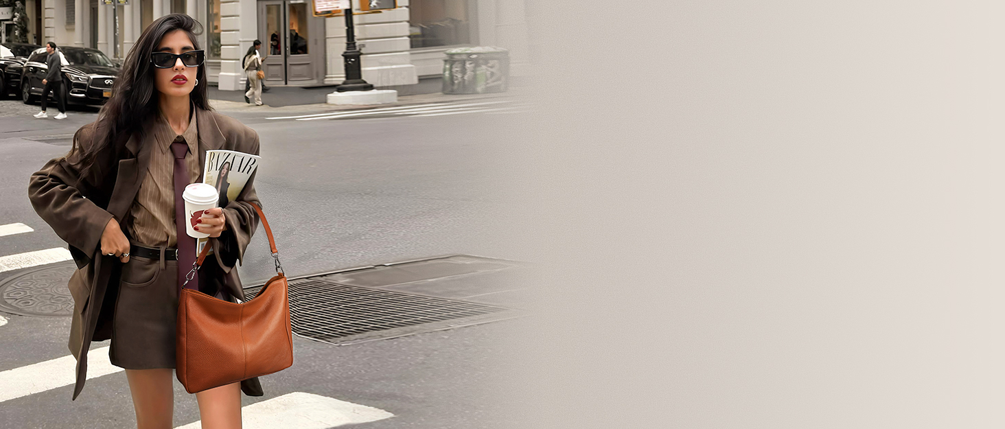 Сумка жіноча шкіряна Befen Shopper Hobo середнього розміру, коричнева (A-braun) з 2 ремінцями