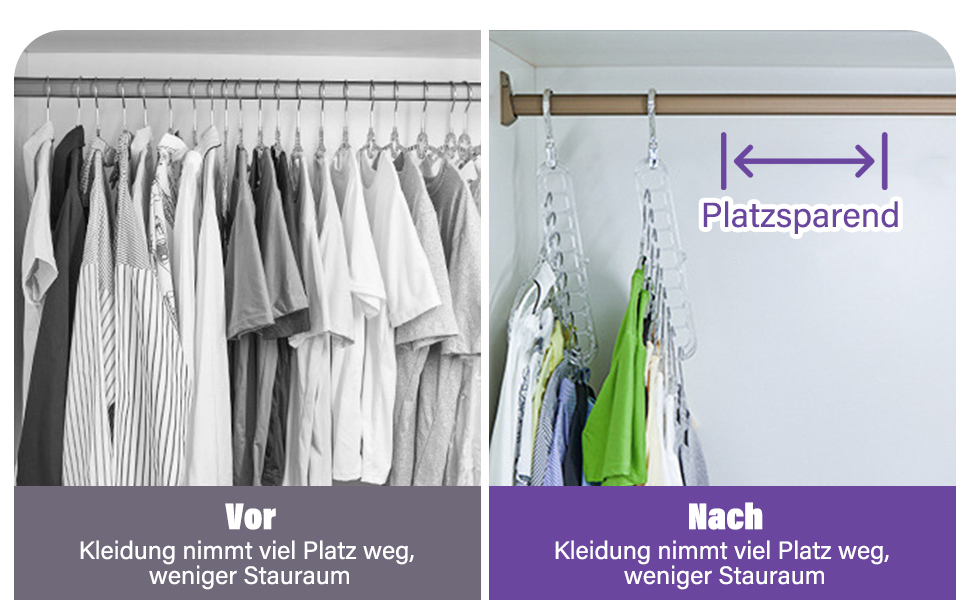 Набір з 5 компактних вішалок Cooltto 9-в-1: обертання 360°, антиковзаючі, з PET, для подорожей, органайзер для шафи, прозорі