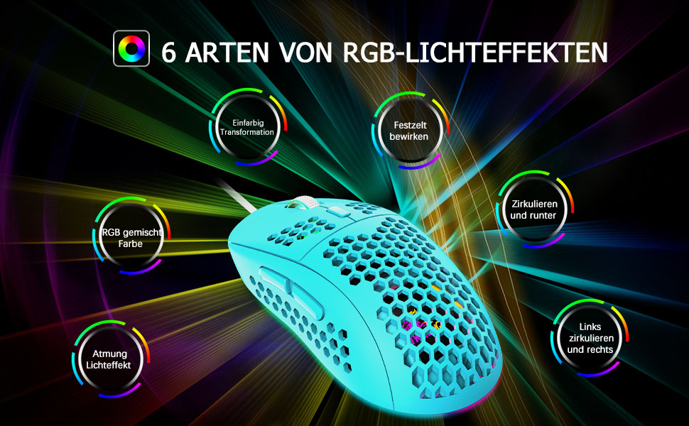 Ігрова клавіатура та миша UK-Layout з підсвічуванням RGB, 62 клавіші, механічна, 6400 DPI (чорний/червоний перемикач)