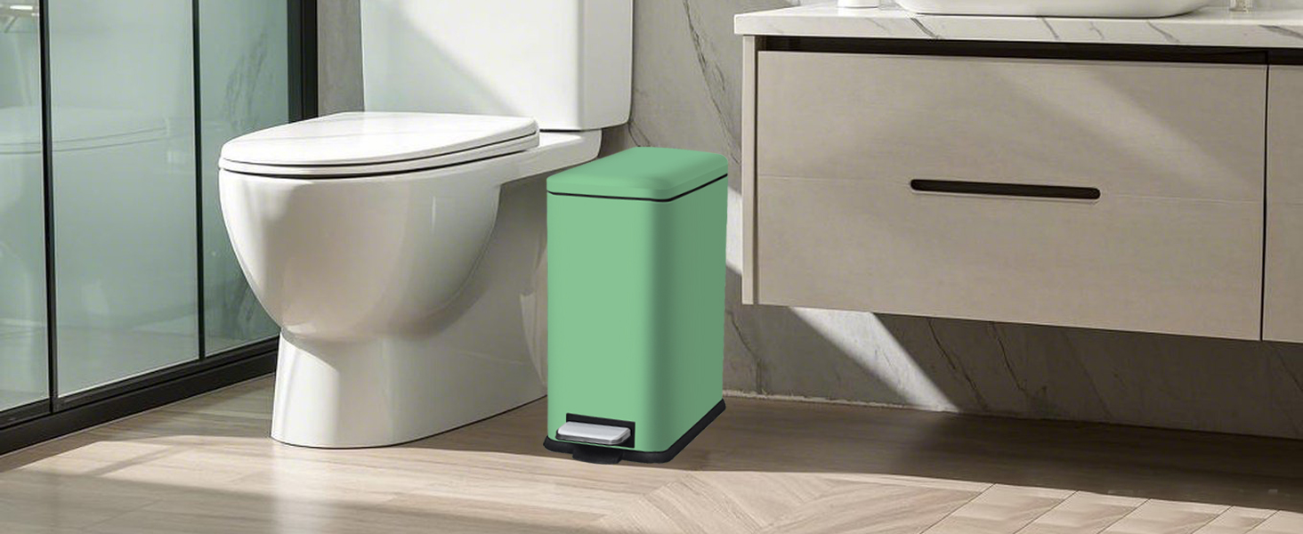 Відро для сміття кухонне 30 літрів з м'яким закриттям, зелене, з педаллю
