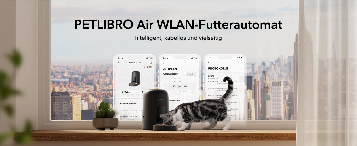 Автомат годування котів PETLIBRO з Wi-Fi, чорний, 2L, з мискою з нержавіючої сталі