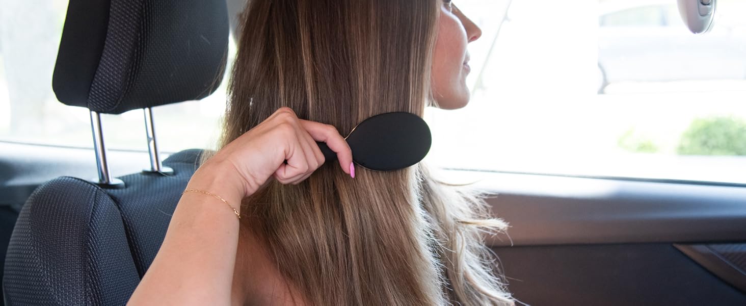 FRAMAR Міні гребінець для волосся - компактний, для подорожей, розплутування, для всіх типів волосся, чорний матовий