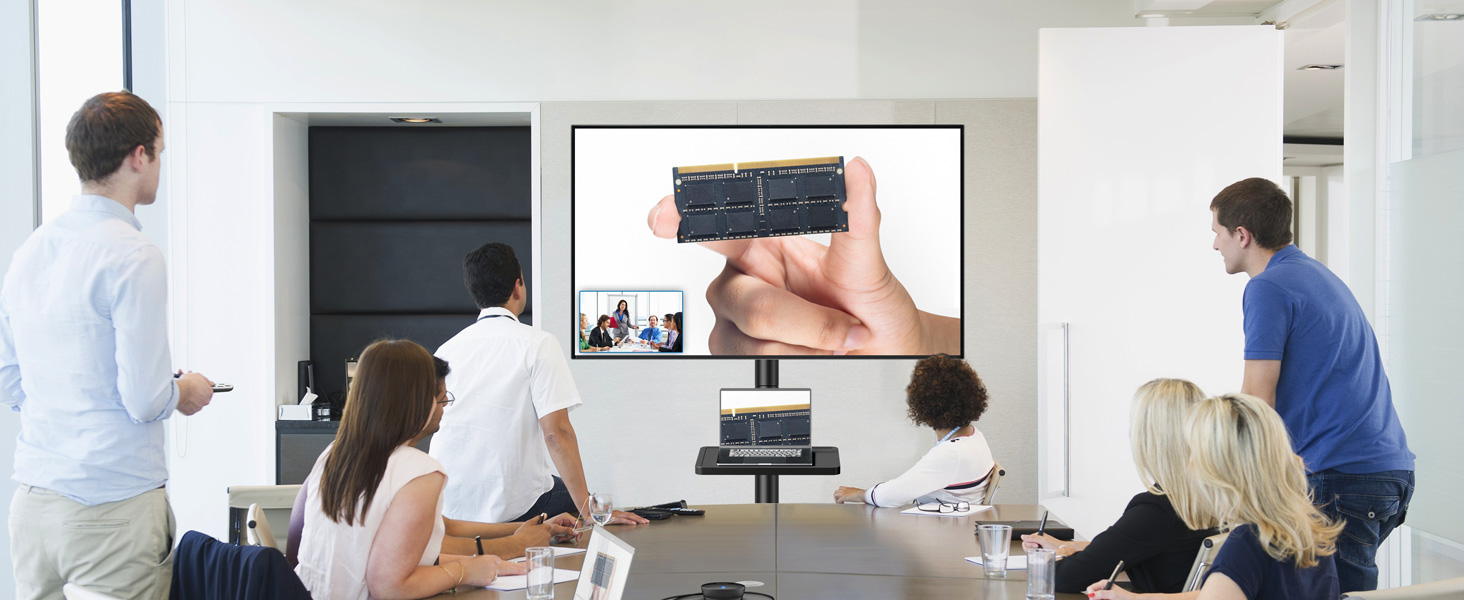 Підставка для телевізора на підлозі, мобільна, для плазмових/LCD/LED телевізорів 23-60 дюймів, з полицею для ноутбука, регульована по висоті, вантажопідйомність до 40 кг, VESA до 400x400 мм