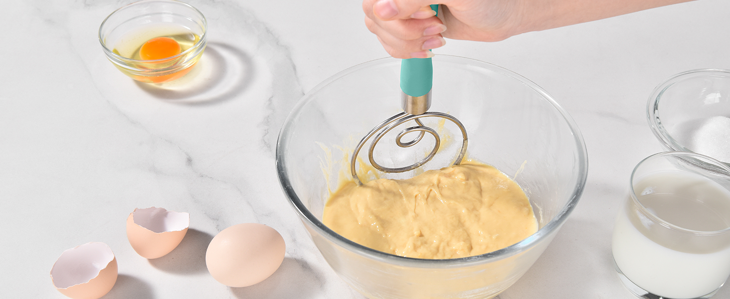 Міксер для тіста U-Taste: ручний віскер з нержавіючої сталі 18/8, 32 см, Aqua Sky