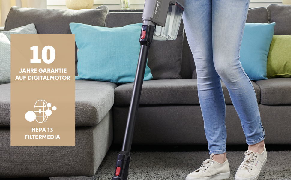 SEVERIN SEPURO акумуляторний ручний та стійковий пилосос з інноваційною технологією пилозбірників та акумулятором Einhell Power, бездротовий пилосос з мішком для алергіків, акумуляторний пилосос, HV 7185 (безмішковий варіант)