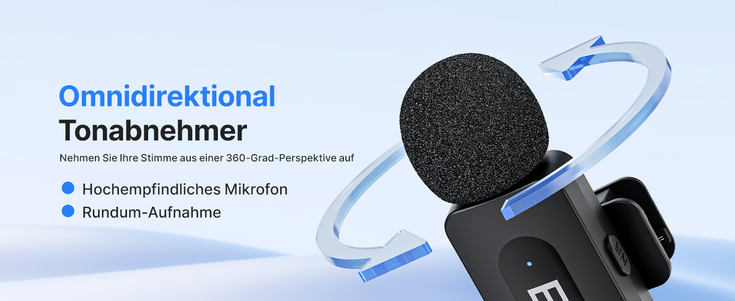 BOYA BY-V20 Бездротовий мікрофон-петличка для смартфона, iPhone, Android, USB-C, 48 КГц/16 біт, 9 годин роботи, шумозаглушення