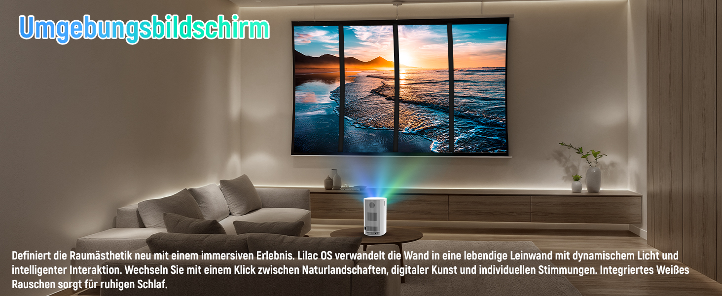 Портативний проєктор Mini Beamer: 4K, 1080p, WiFi 6, Bluetooth 5.4, Auto Keystone, 200 дюймів, сумісний з ноутбуками, смартфонами та TV (Weiß-P6)