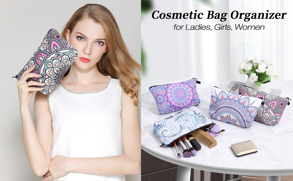 Косметичка для подорожей Czemo 4 шт. з тканини, водонепроникна, з монетницею, для жінок