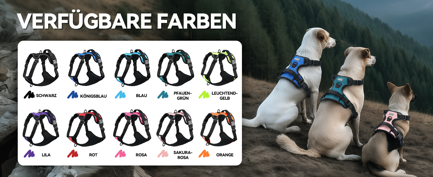 Шлейка для собак VIVAGLORY Easefit, анти-тяга, з ручкою, для тренувань та прогулянок, з м'якою підкладкою, не тягне, захист від вислизання, чорна, M (51-74 см обхват грудної клітки)