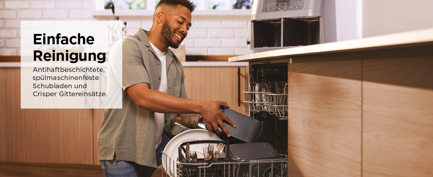 Фритюрниця Ninja Dual Zone Digital Air Fryer DZ400EU, 9.5L, 6-в-1, 2 відсіки, металевий сірий, для смаження, запікання, підігріву