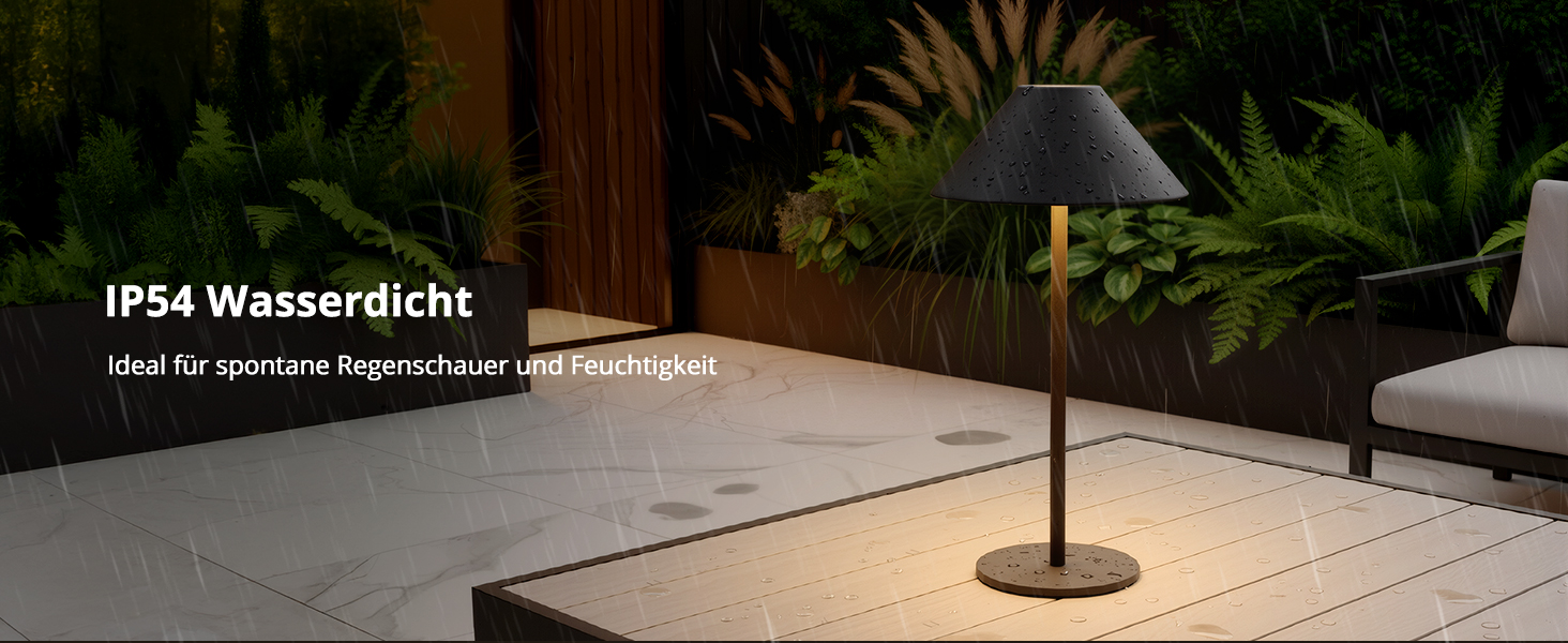 BOJIM 2 шт. LED настільна лампа з акумулятором, бездротова, USB, диммування, магнітна, IP54, для балкона/на вулицю (Антрацит)