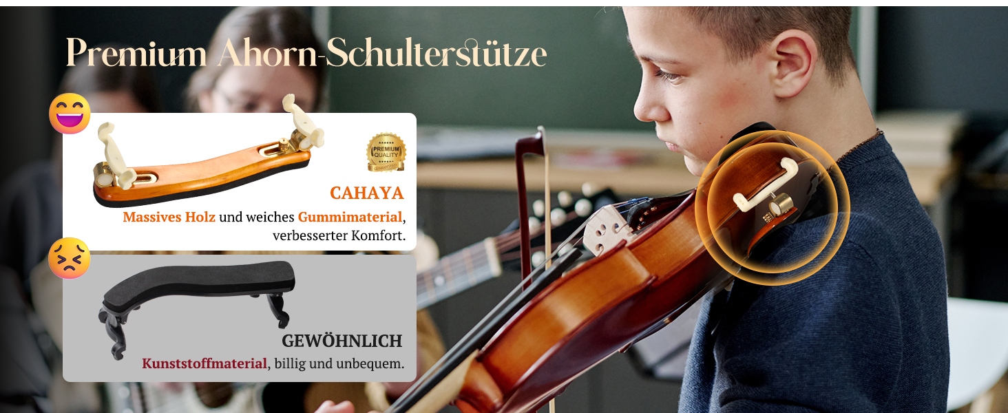 Скрипка CAHAYA з масиву дерева 4/4 матова, ручної роботи: повний набір для початківців, дорослих, учнів та дітей 12 років - скрипка з масиву дерева, футляр, підставка для плеча, тюнер, колінь