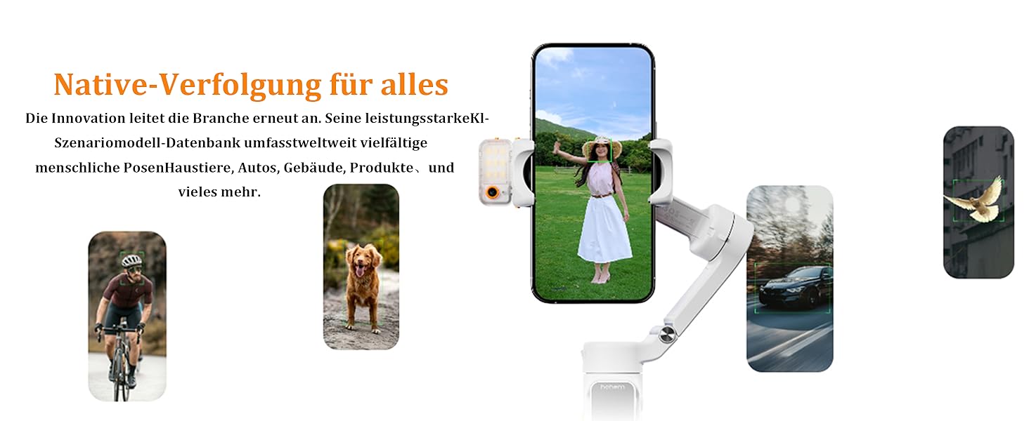 Стабілізатор Hohem iSteady V3 Ultra для смартфона: AI-трекінг, керування жестами, від'ємна рукоятка, екран 2.2'' та штатив, чорний