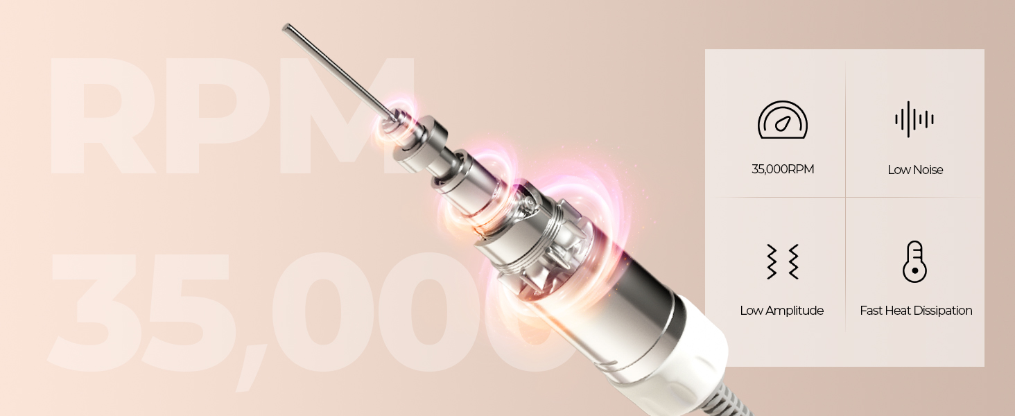 Nagelfräser JCMaster Profi: Електрична шліфувальна машинка для нігтів з педаллю, 35000 об/хв, 6 біт, чорна