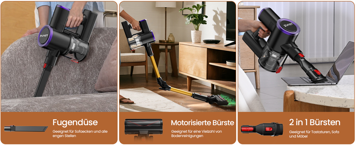 Бездротовий акумуляторний пилосос S9 з гнучким гофрованим всмоктувачем, 45000Pa/500W/45хв, станція зарядки, самостійна підставка, підходить для шерсті тварин, килимів, твердих поверхонь.