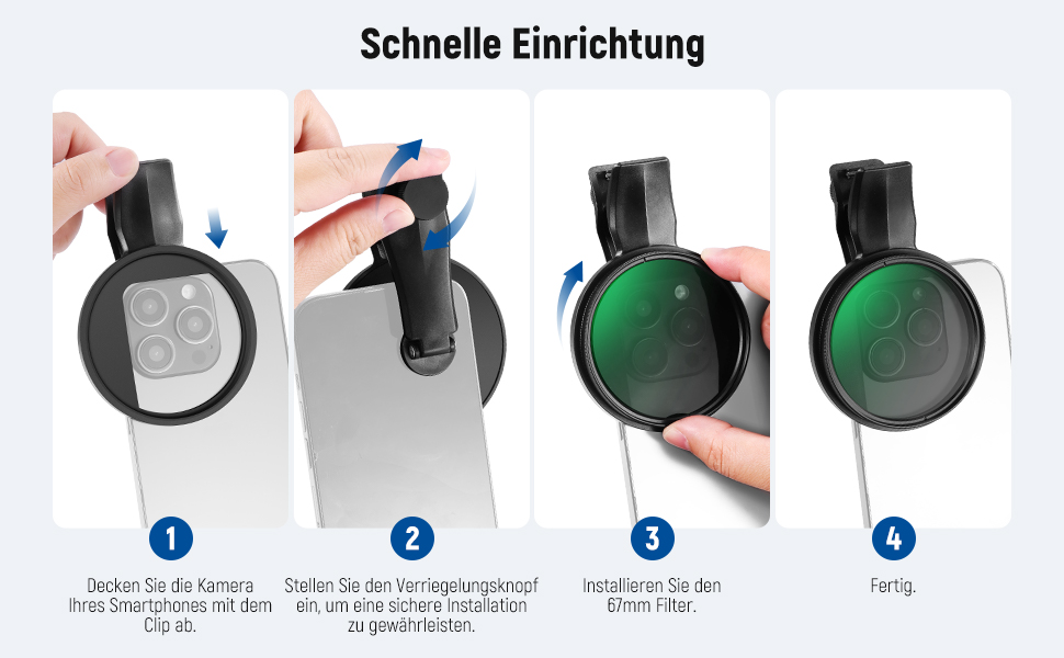 NEEWER Фільтр CPL 67mm для смартфонів та об'єктивів, циркулярний поляризаційний фільтр, сумісний з iPhone, Samsung Galaxy S25 Ultra, Google Pixel, Huawei, Xiaomi