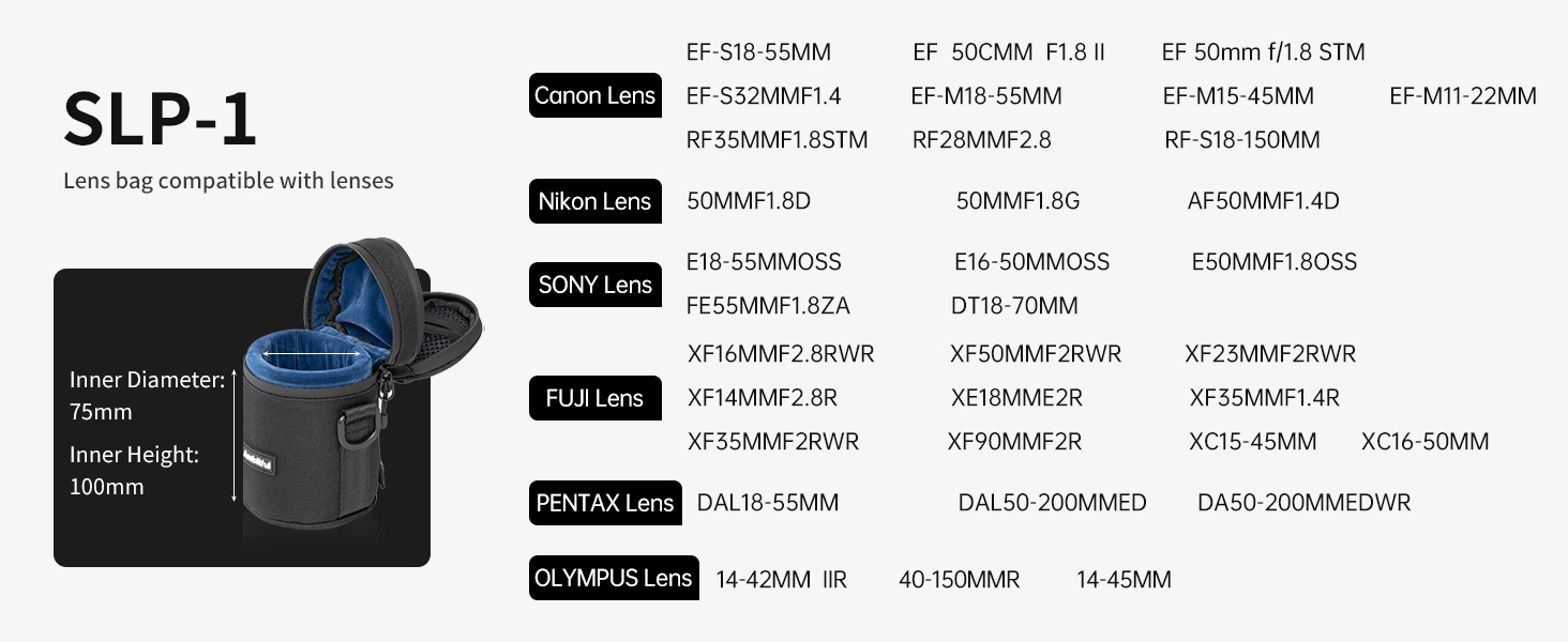 Захисний чохол для об'єктива камери AMBITFUL: водонепроникний, пилонепроникний, ударостійкий. Підходить для Sony, Nikon, Canon, Fujifilm, Tamron (до 75x100 мм)