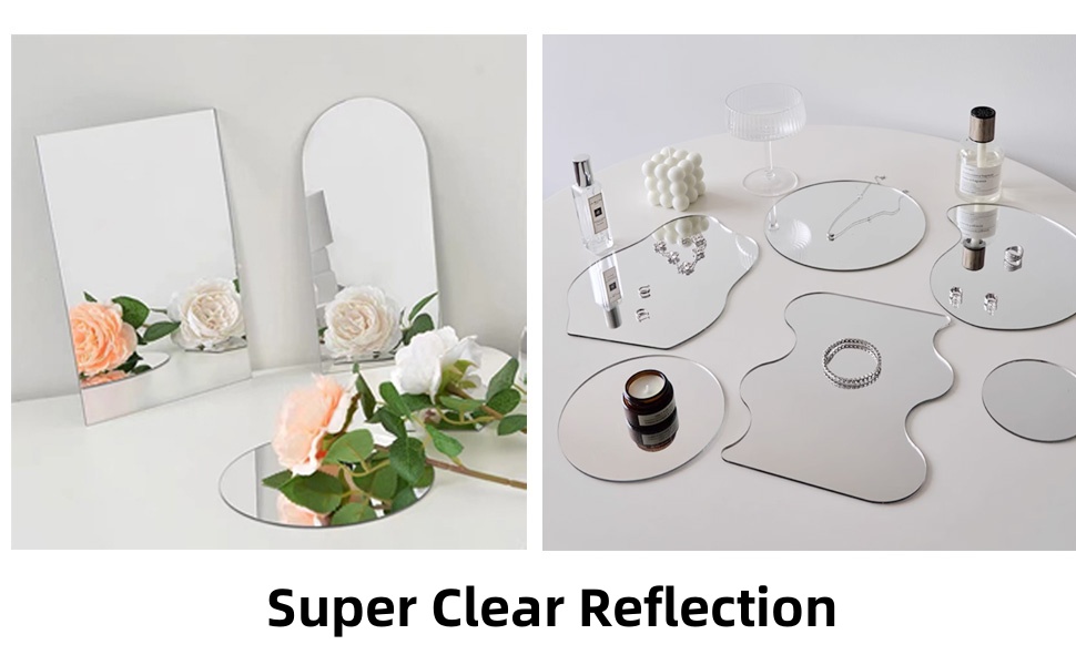Акрилові дзеркальні наклейки на стіну, 10/20 шт., товщина 2 мм, безпечні, для макіяжу та дому, самоклеючі (15 x 20, 15 x 15 см)