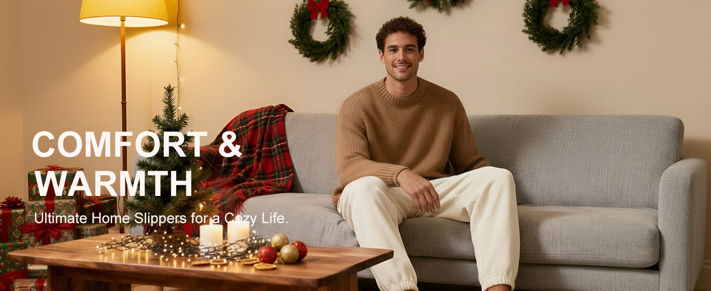 Чоловічі тапочки LongBay з ефектом вовни, теплі, з піною Memory Foam та м'яким Sherpa-підкладкою, для дому та вулиці, 45 EU, чорні