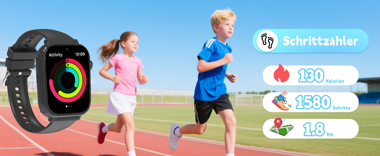 Дитячий розумний годинник GPS з телефоном та 4G, чорний: відеодзвінки, чат, шкільний режим, ігри, калькулятор, крокомір