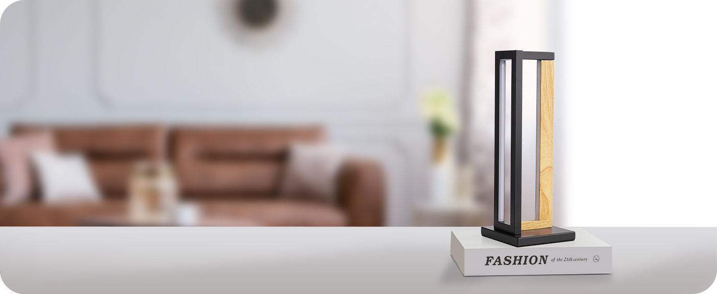 LED настільна лампа EDISHINE з дерева, торкання, регулювання яскравості та функцією пам'яті, 3 колірні температури, 350 люмен, для вітальні, офісу, подарунок (сріблястий)