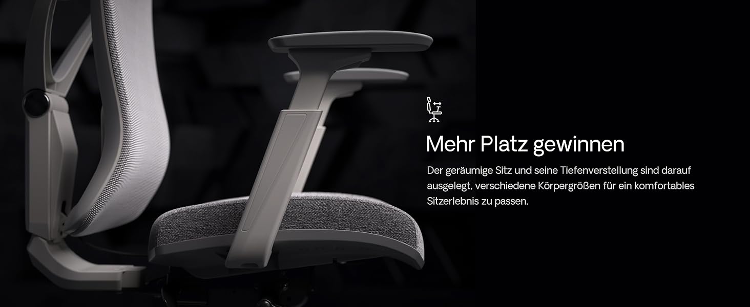 Офісний стіл Desktronic з регулюванням висоти та підтримкою попереку | Комп'ютерний стілець з широким м'яким сидінням (Сірий)