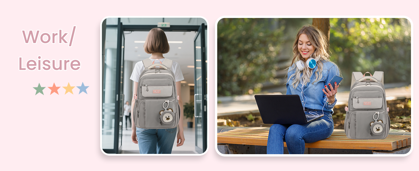 Шкільний рюкзак Makukke для дівчаток, водонепроникний, 30л, для 5 класу, з милим брелоком, зелений