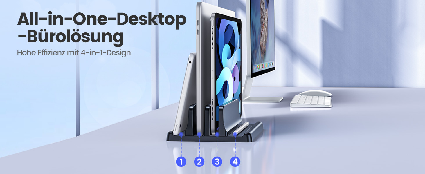 Підставка для ноутбука VAYDEER вертикальна, 3 в 1, для MacBook, iPad, Tablet, Notebook до 17.3