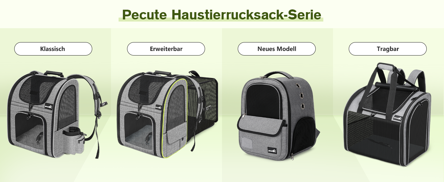 Рюкзак для собак та котів Pecute: переноска для 2 котів або 1 собаки, сірий