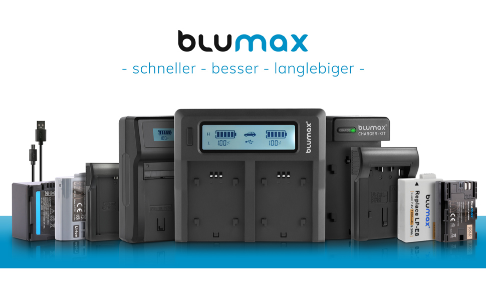 Зарядний пристрій Blumax NP-BX1 Dual Charger для акумуляторів камер | LCD дисплей, зарядка 2 акумулятори одночасно