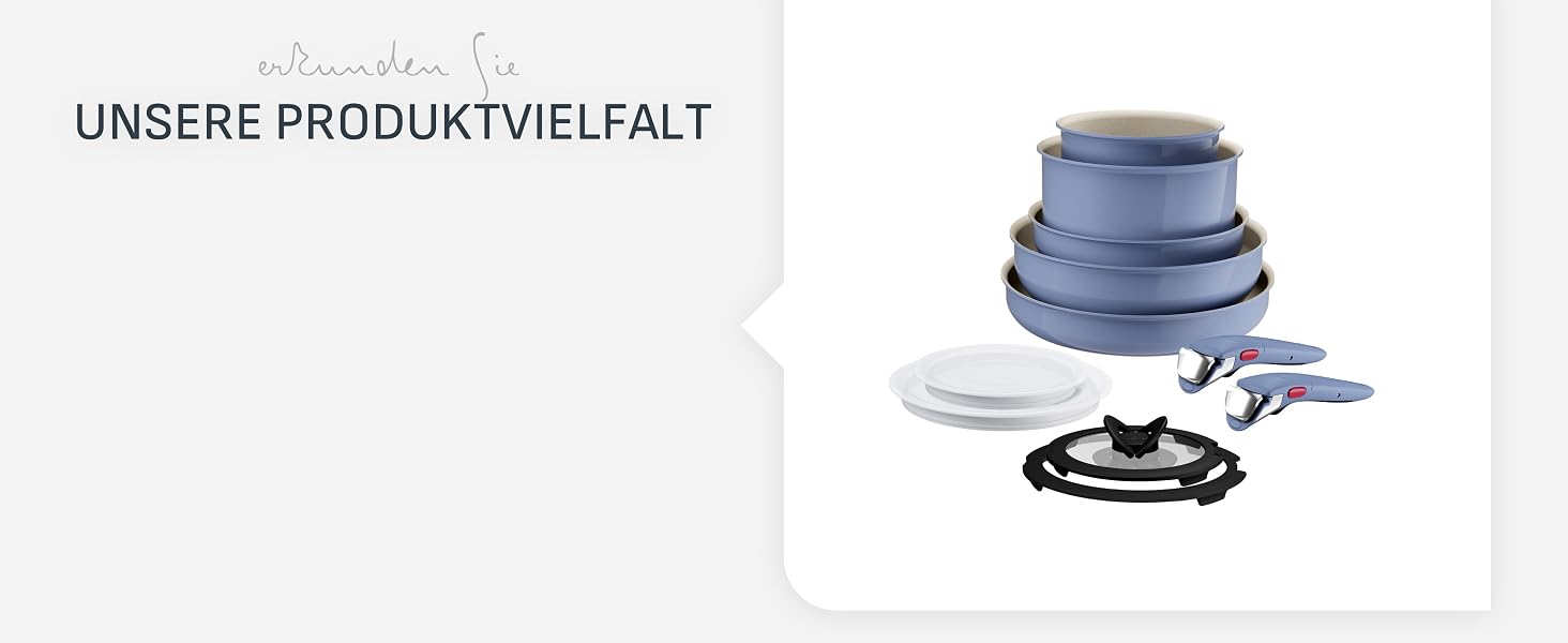 Набір посуду Tefal Mineralia+ Stone White On, 7 предметів, антипригарне покриття, Thermo-Signal, для всіх типів плит, білий, G199S544