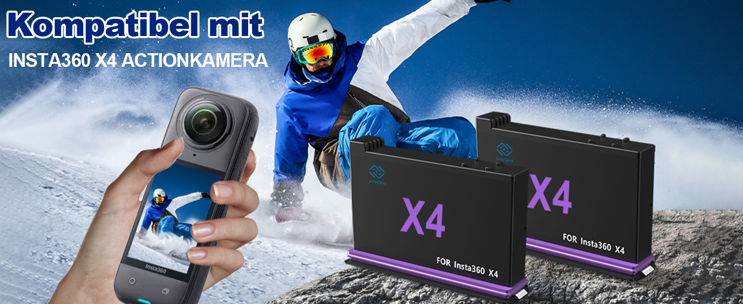 Акумулятор Insta360 X4 2500mAh + Швидке LED зарядне пристрій 3-канали USB (2 шт.) + SD картрідер для Insta360 X4
