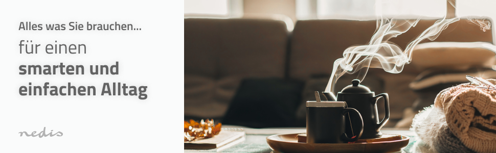 Чайник електричний 1.0 л, пластик, чорний, поворотний на 360°, прихований нагрівальний елемент, Strix Controller, захист від перегріву, колір синій