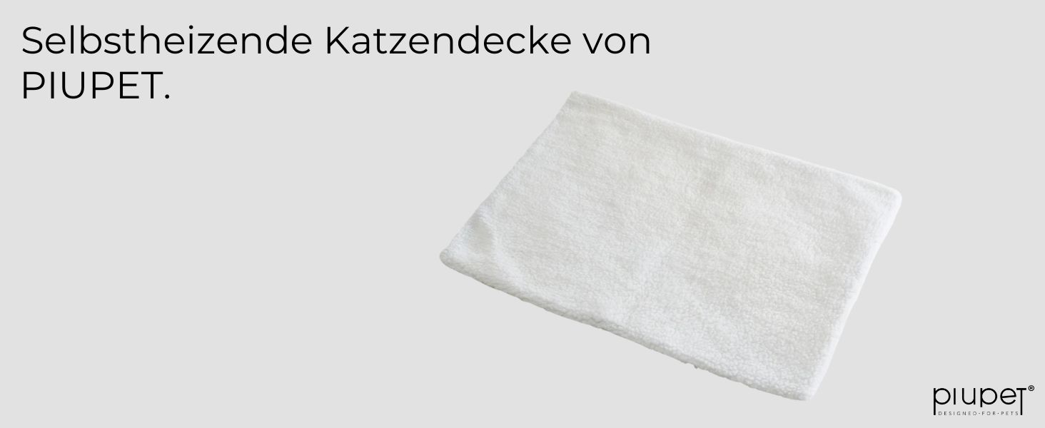 Самогріюча ковдра для собак PiuPet® 90x60 см: тепла, флісова, біла, для собак та котів
