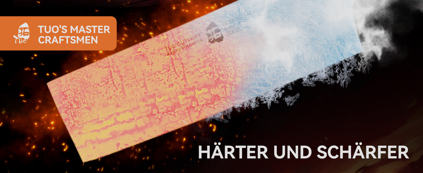 Японський ніж Nakiri TUO 16.5 см з нержавіючої сталі з ручкою Pakkawood, серія Fiery Phoenix