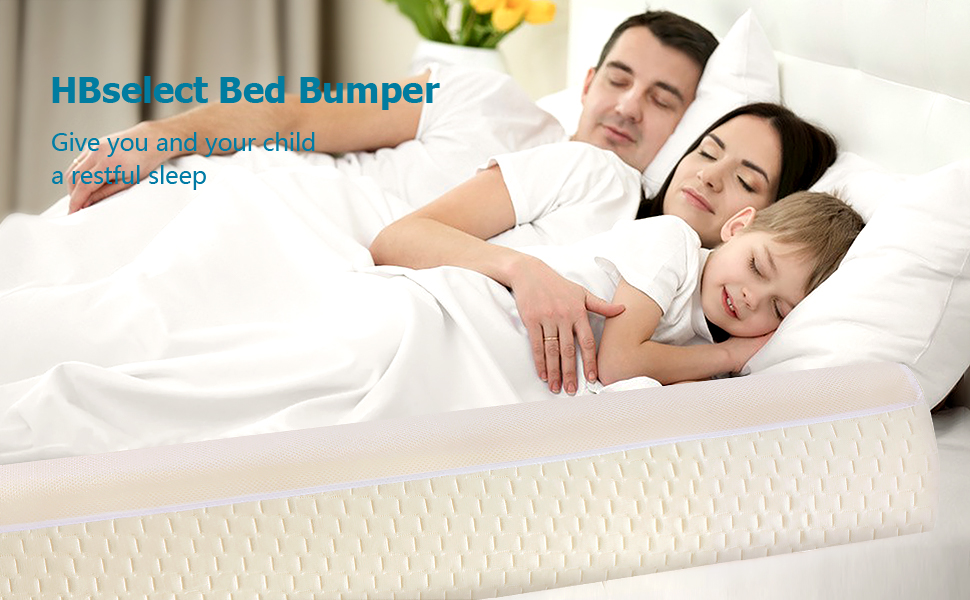 HBselect Crib Rail Guard with Removable Cover for Toddler Baby Kids Fully Soft Bed Rail Bed Edge Fall Protection 132 x 18 x 11.5 cm, Single Pack white (1 pcs) White (1 Piece)
