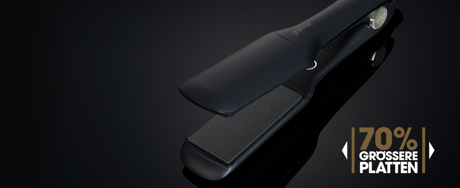 Випрямляч для волосся ghd max - професійний, чорний, для довгого, густого та кучерявого волосся
