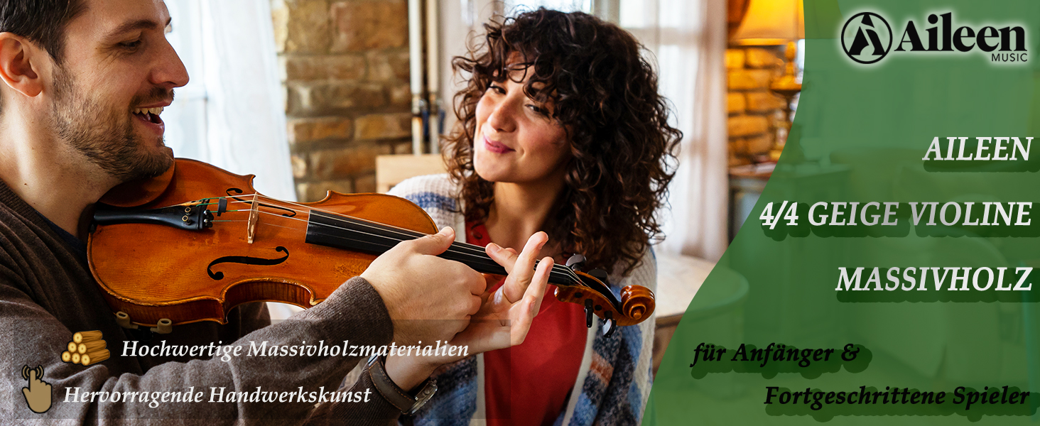 Скрипка Aileen 4/4 для дорослих та початківців, набір для дітей від 12 років, скрипка з цільної європейської сосни з підставкою для нот