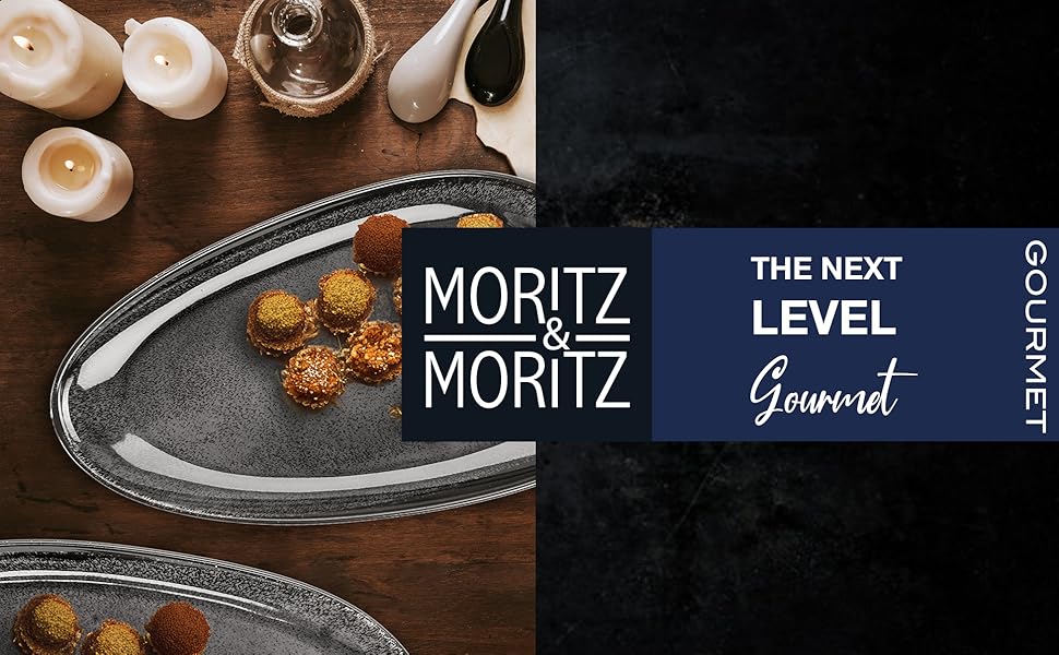 Набір сервірувальних тарілок Moritz & Moritz VIDA, антрацит (2 шт.) - великі тарілки з високоякісного порцеляну, сучасний дизайн, підходить для мікрохвильової печі та посудомийної машини, ідеально для салатів, м'яса на грилі, закусок та іншого