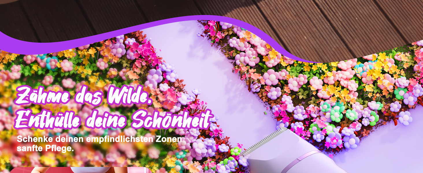 Електричний жіночий тример 3-в-1 для тіла та інтимної зони з LED-дисплеєм, USB-зарядка, IPX7, фіолетовий