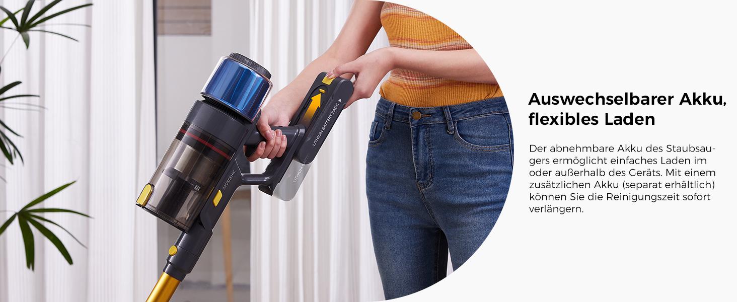 Бездротовий пилосос Proscenic P15: 55KPa, 580W, 70 хв, LED дисплей, антизаплутана щітка, фільтр GreenEye, для твердих поверхонь, килимів, шерсті тварин, авто