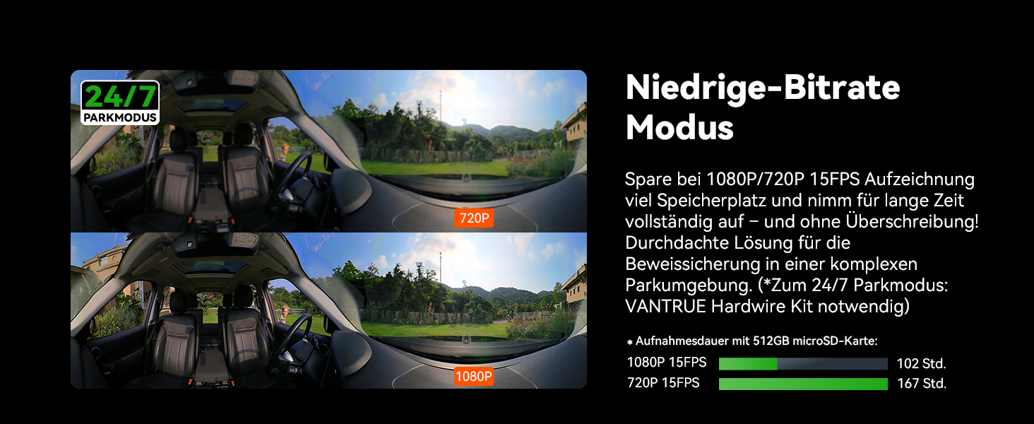 Панорамний відеореєстратор VANTRUE E360 5.2K Dual STARVIS 2 HDR 360°, сенсорний екран 1.54