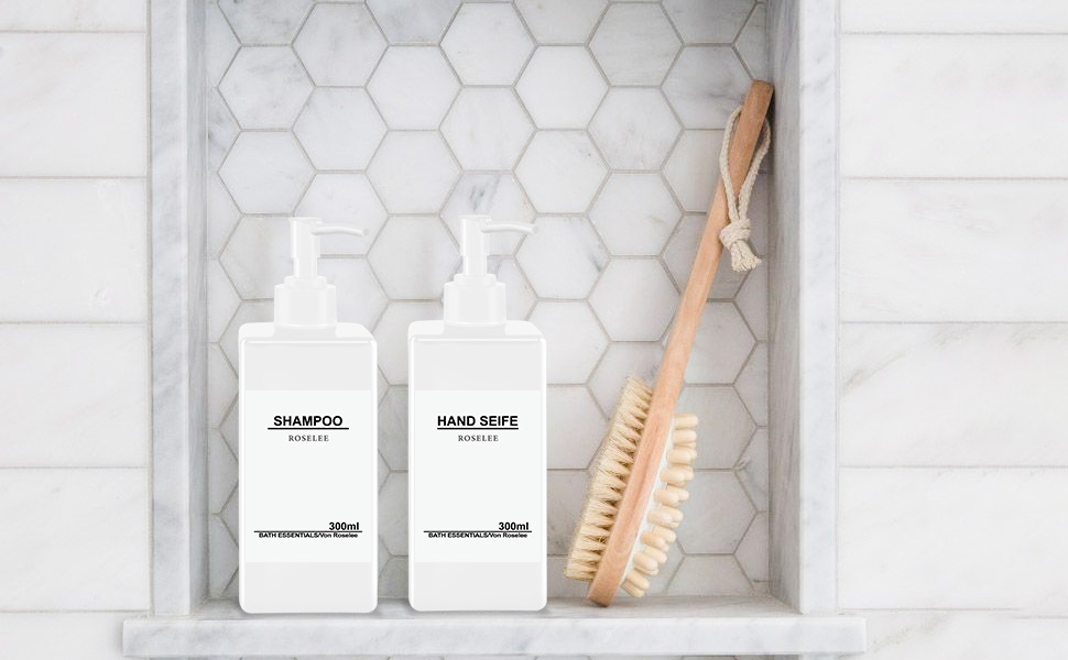 Набір дозаторів для мила Roselee (4 шт.), 300 мл, пластик, для кухні та ванної кімнати