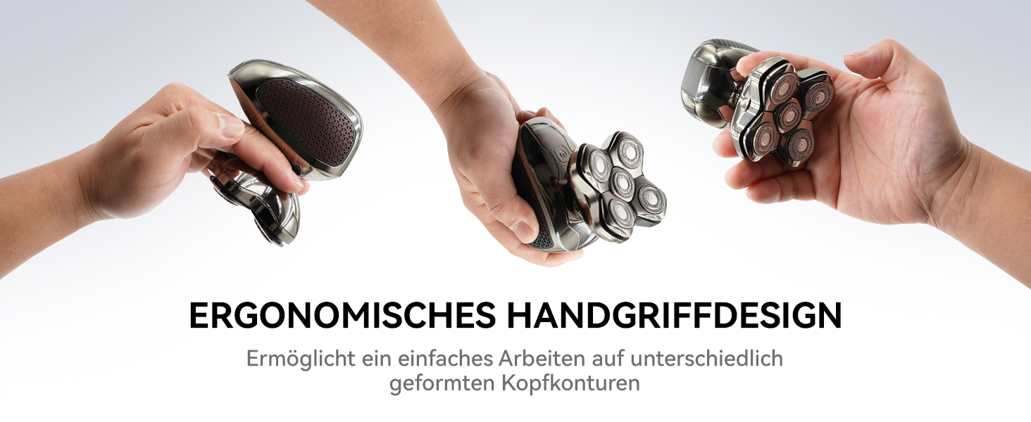 Електричний голєний апарат MAXGROOM для чоловіків, вологостійкий, для сухого та вологого гоління, 5D-головка, USB-C зарядка, LED-індикатор заряду, чорний