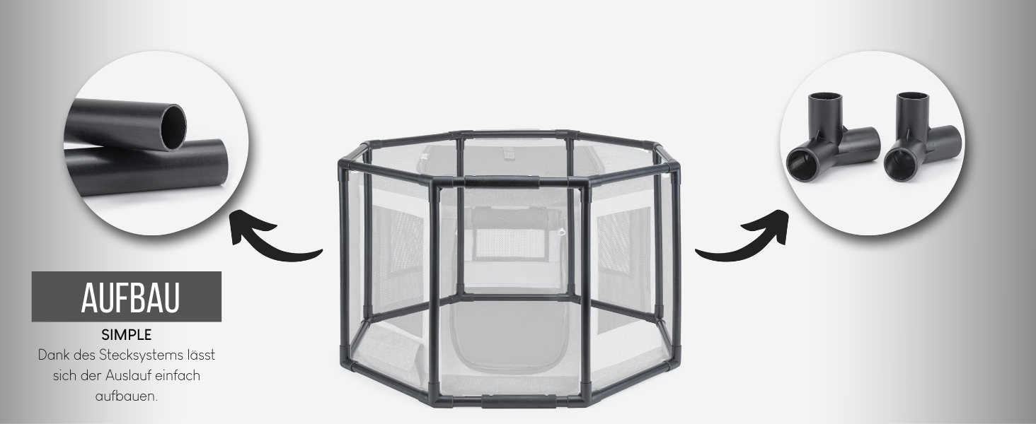 Вольєр для цуценят Lionto з оксфордської тканини, сірий, 112x112x62 см