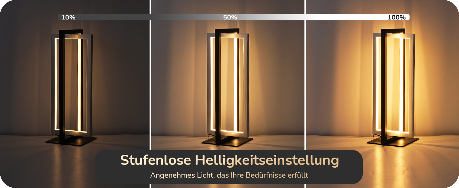 LED настільна лампа EDISHINE з дерева, торкання, регулювання яскравості та функцією пам'яті, 3 колірні температури, 350 люмен, для вітальні, офісу, подарунок (сріблястий)