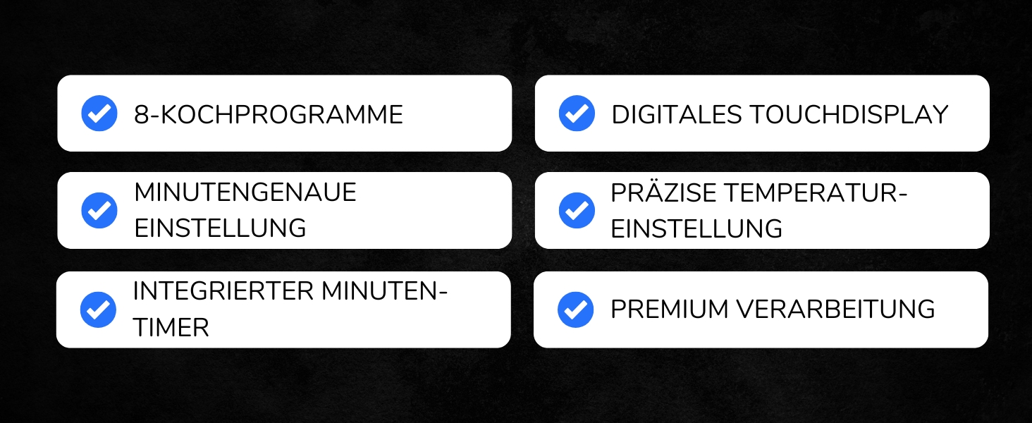 Фритюрниця повітряна Sommertal HF760-7,6L XXL з сенсорним екраном, 8 програм, 2000 Вт - енергозберігаюча та здорова, велика фритюрниця
