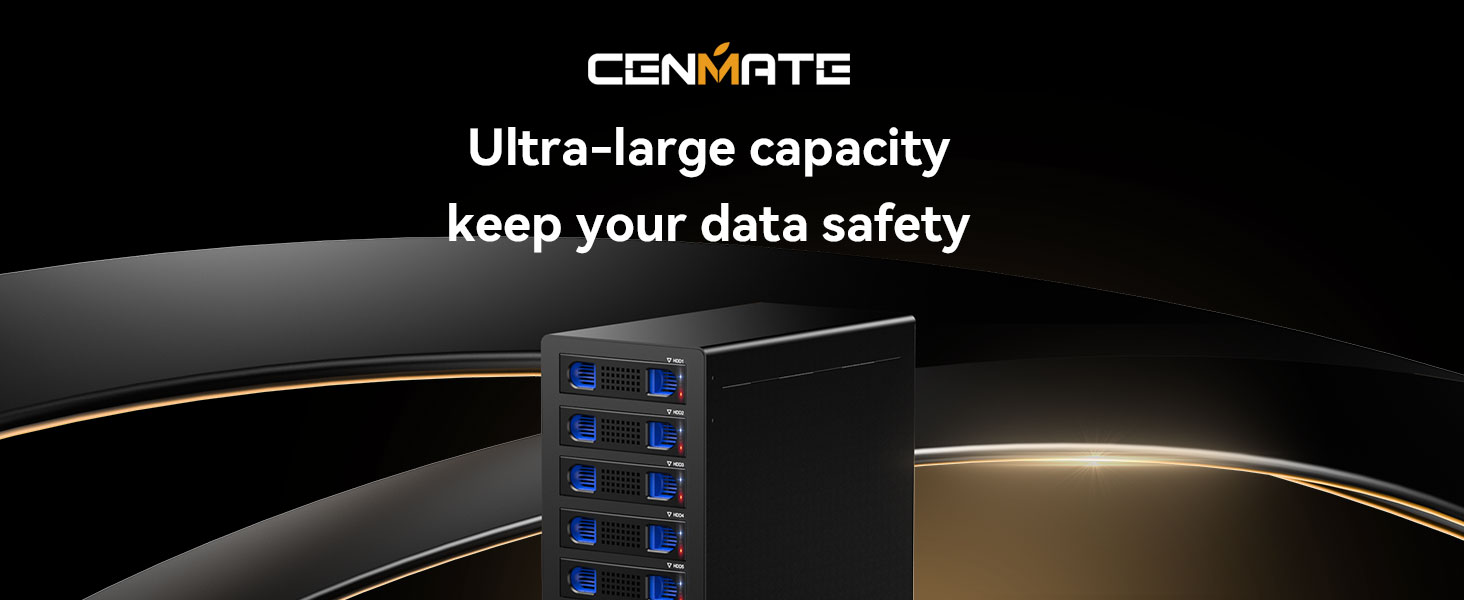 Корпус для жорстких дисків CENMATE з 8 відсіками (2.5'/3.5') SATA HDD/SSD, USB 3.0, Daisy Chain, DAS