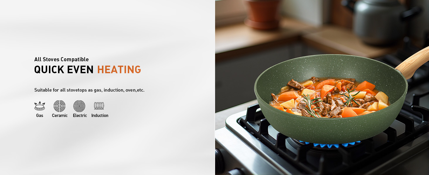 Набір каструль та сковорідок DishDelight 30 предметів з антипригарним покриттям з граніту. Набір каструль, сковорідок з кришками з термостійкого скла. Зелений колір.